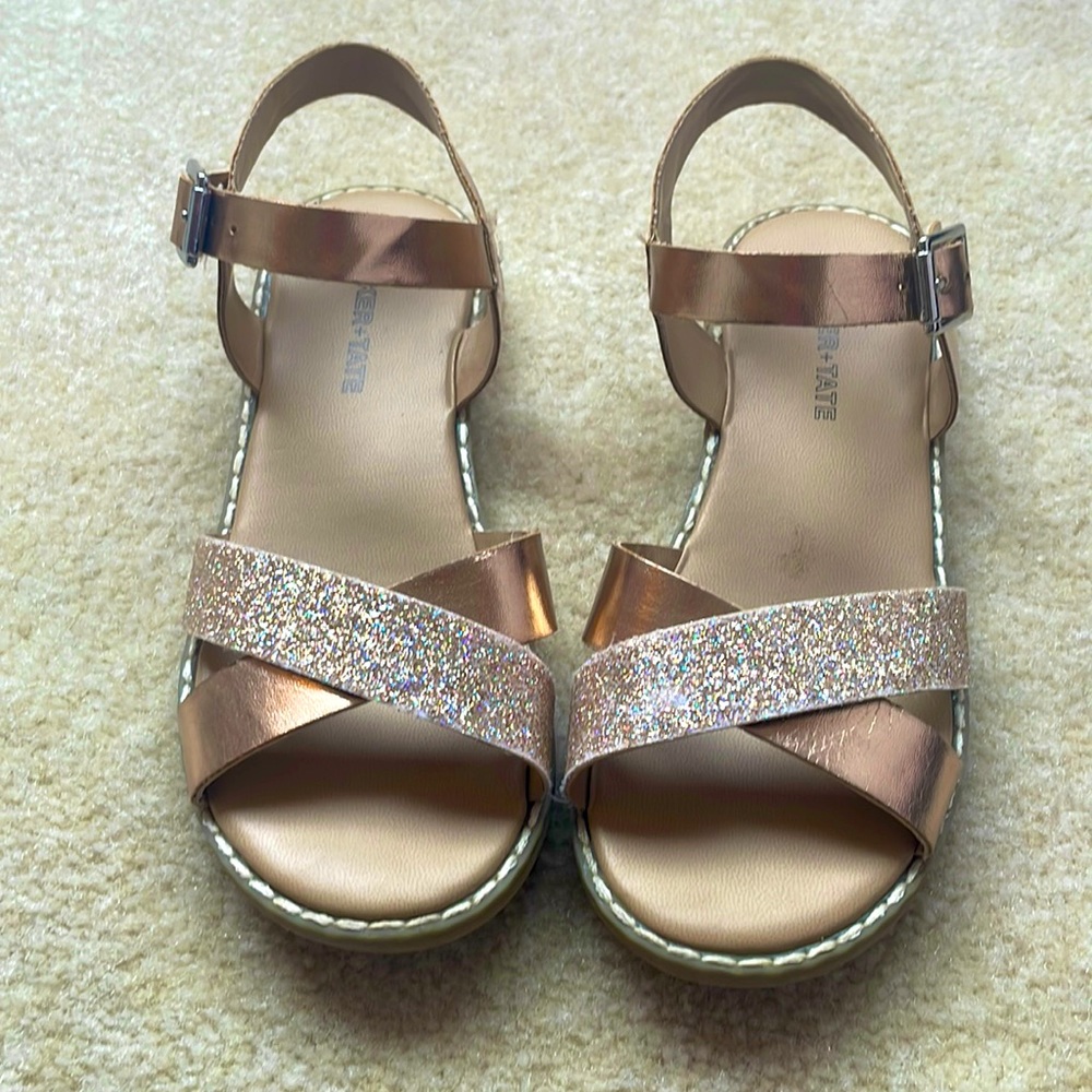 Tucker & Tate gold and glitter sandals